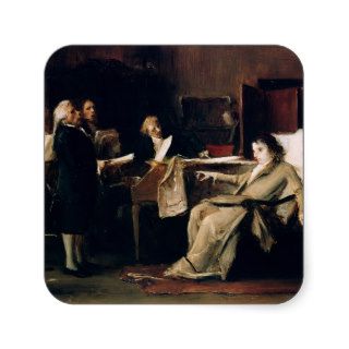 Mozart directing his Requiem on his deathbed Stickers