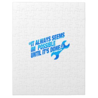 It always seems impossible until it's done.   blue puzzles