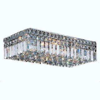 Worldwide Lighting Cascade Collection 4 Light Crystal and Chrome Ceiling Light W33529C20