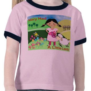Mary Had A Little Lamb Cute Nursery Rhyme Theme T shirt