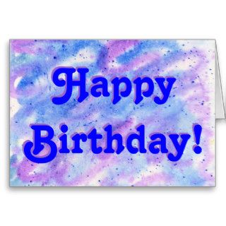 Blue and Purple Swirl Happy Birthday Card