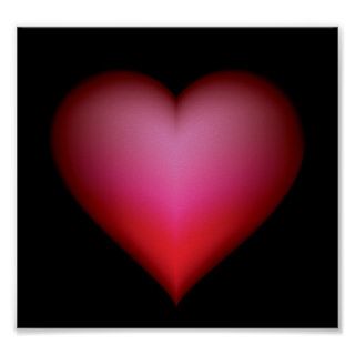 BLACK GLOWING RED HEART SHAPE LOVE GRAPHICS POSTERS
