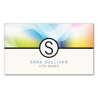 Abstract Colorful Light Life Coach Business Card