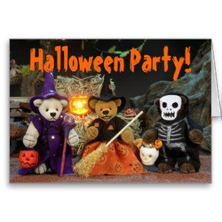 Dinky Bears Halloween Party Cards