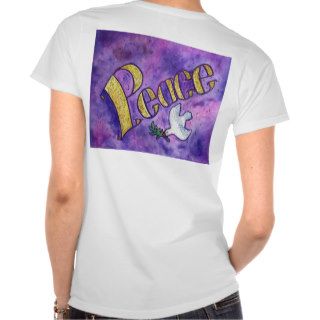 Peace Dove Inspirational Word Art T shirts