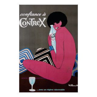 Vintage Art Deco  Contrex by Bernard Villemot Poster