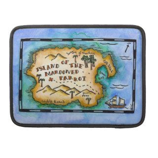 Marooned Parrot Treasure Map Sleeves For MacBook Pro