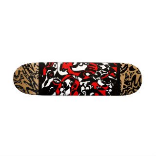 Black & White and Red All Over Skate Deck