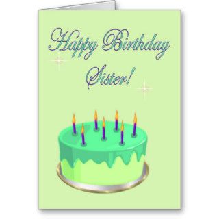 Happy Birthday Sister Birthday cake wishes Cards