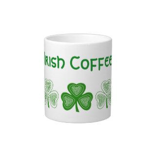 Green Celtic Knot Shamrocks Irish Coffee Mug Extra Large Mug