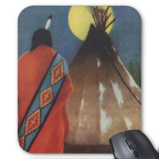 Vintage Indian and Teepee Mouse Pad