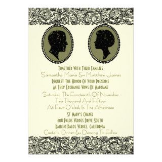His & Hers Art Deco Silhouettes Wedding Personalized Invitations
