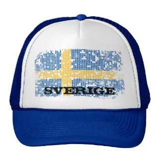 grunge Swedish flag, SVERIGE Hats