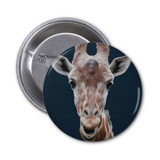 giraffe cutout navy pinback button