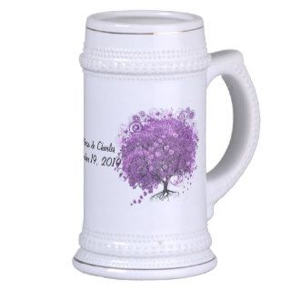 Radiant Purple Heart Leaf Tree Wedding Mug