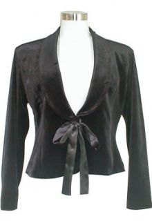 Black Velvet Satin Tie Blazer Jacket