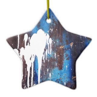 Paint Brush Strokes Abstract rainbow Metal Sheet R Christmas Ornaments