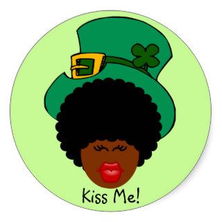 St. Patrick's Day Humor Kiss Me. I'm Black Irish Sticker