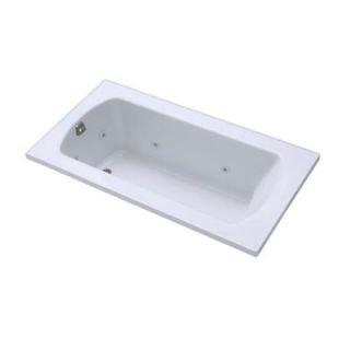 Sterling Plumbing Lawson 60 in. x 32 in. Decked Drop Whirlpool Tub with Left Hand Drain in Biscuit 76261110 96