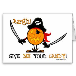Halloween Pirate Pumpkin Card