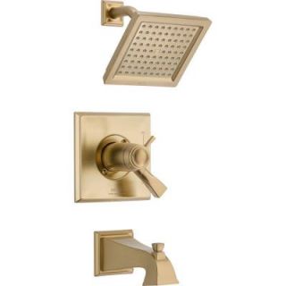 Delta Dryden 1 Handle 1 Spray Raincan Tub and Shower Faucet Trim Kit in Champagne Bronze (Valve Not Included) T17T451 CZ