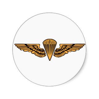 Marine Corps Airborne Wings Round Stickers