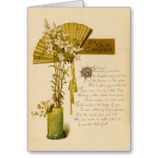 Gorgeous Vintage Garden Floral Poem Greeting Card