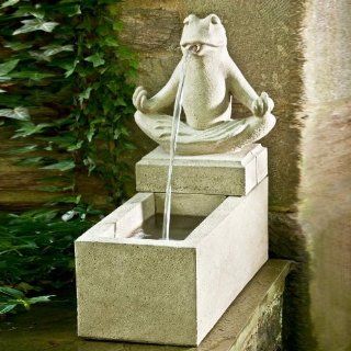 Campania International Zen Plinth Cast Stone Outdoor Fountain   FT 202 AL  Free Standing Garden Fountains  Patio, Lawn & Garden