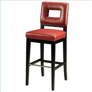 Pastel Furniture Hajime 26" Counter Bar Stool in Red Leather   Barstools