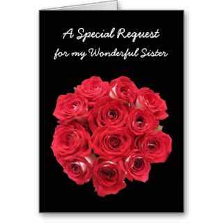 Sister Maid of Honor Invitations Card   Bouquet