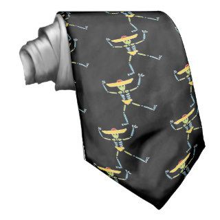 Colourful Mexican Dancing Skeleton Tie