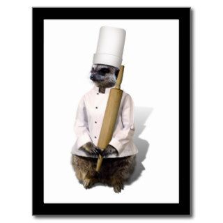 Meerkat Chef with Rolling Pin Postcards