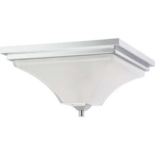 Glomar 2 Light Flush Fixture with Sandstone Etched Glass Finished in Polished Chrome HD 4006