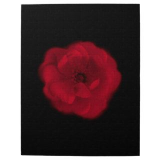 Red Rose. Black Background. Jigsaw Puzzle