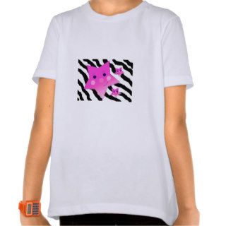 Pink Stars on a Zebra Print Background Shirt