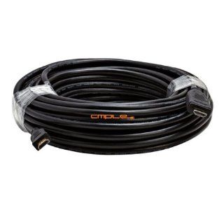 Cmple Computer Video And Audio Electronics Accessories 26AWG Standard Speed HDMI Cable With built in Equalizer   Black   65FT Electronics