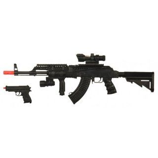 UKARMS P1194 Tactical AK 47 Spring Airsoft Gun FPS 220 Free Pistol Combo, Comes w/ Tactical Flashlight, Aiming Sight  Airsoft Rifles  Sports & Outdoors
