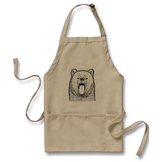 Grizzly Bear Apron For Him BBQ Apron For Men