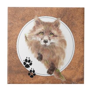 Fox, Foxes,  Animal Tracks, Nature Ceramic Tiles