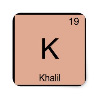 Khalil  Name Chemistry Element Periodic Table Square Sticker