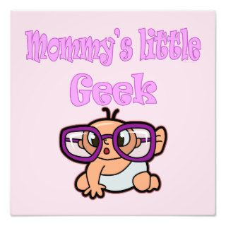 Cute Funny Mommys Little Geek Pink Photo Print