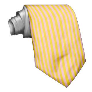 Gold and Pink Thin Vertical Stripes Tie