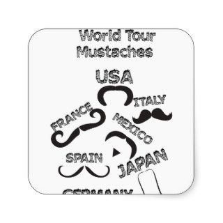 Funny Mustaches World Tour hipster mustache styles Sticker