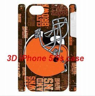 XMAS Gift NFL theme iPhone 5/5s back plastic 3D Dual Protective Cases Cleveland Browns logo for fans by hiphonecases Cell Phones & Accessories