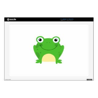Frog Frogs Amphibian Green Cute Cartoon Animal Skin For Laptop