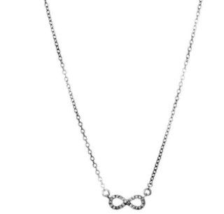 .925 Sterling Silver CZ Infinity Necklace 18" Jewelry