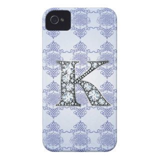 "K" Diamond Bling iPhone 4 "Barely There" Case iPhone 4 Cover