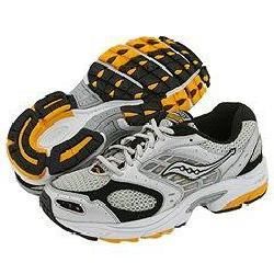 Saucony Kids Grid Fusion (Youth) Silver/Black/Yellow Saucony Kids Athletic