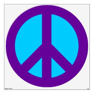 Purple and Aqua Peace Sign Wall Graphic