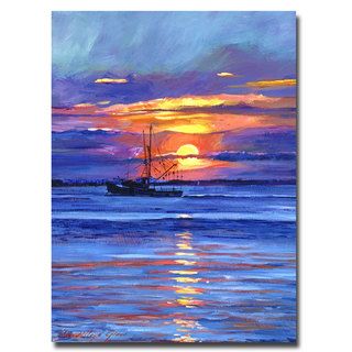 David Lloyd Glover 'Salmon Trawler at Sunrise' Canvas Art Trademark Fine Art Canvas